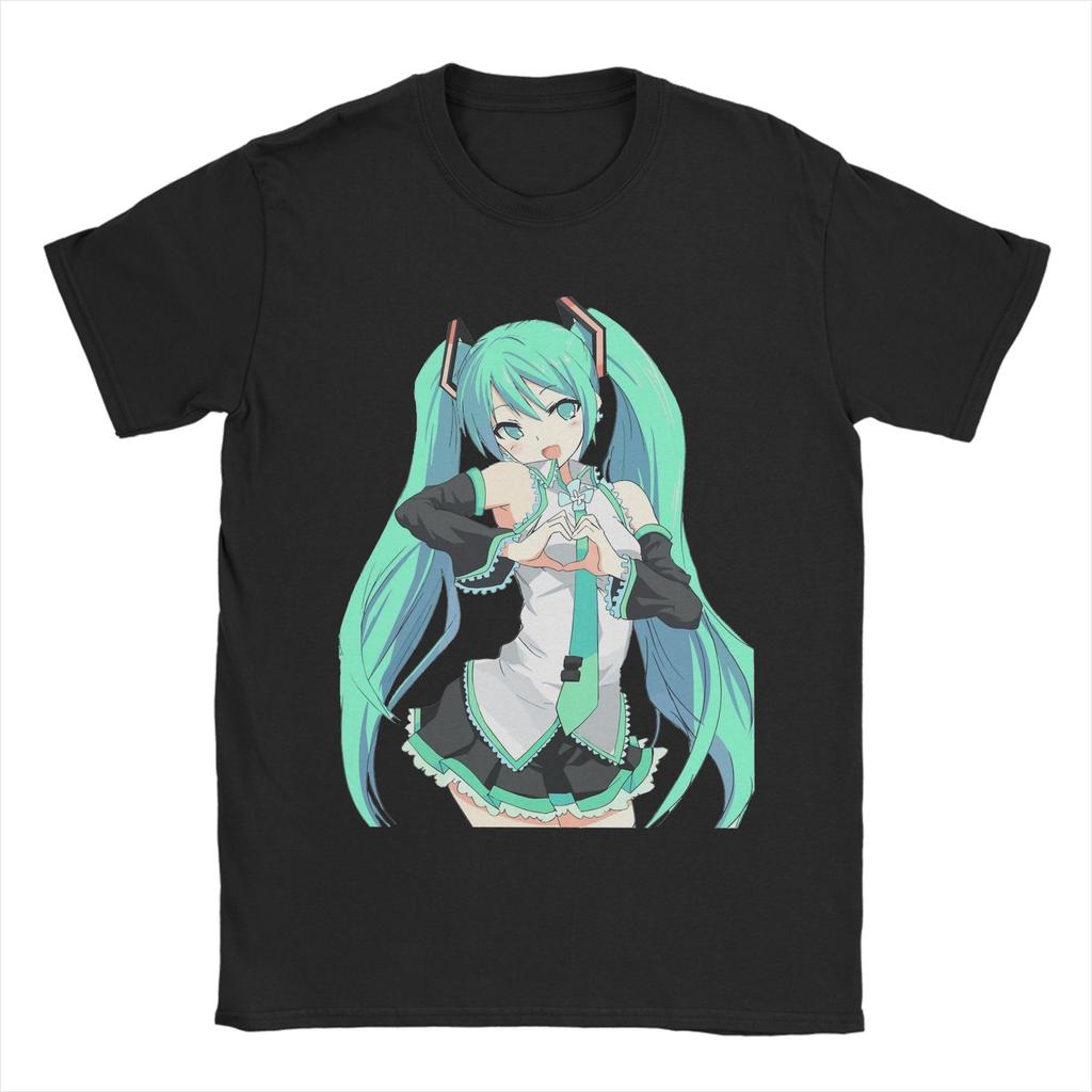 Men Women Hatsunes Mikus   Anime T Shirts  100% Cotton Tops Casual Short Sleeve Round Collar Tees Original T-Shirts