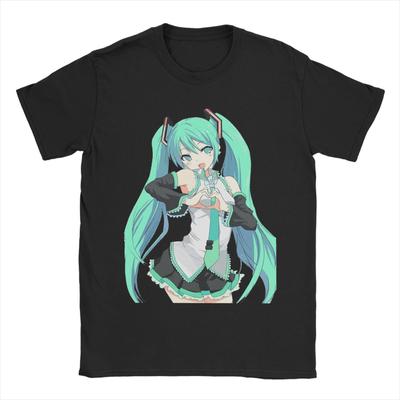 Men Women Hatsunes Mikus Anime  T Shirts Manga Pure Cotton Clothes Vintage Short Sleeve Crewneck Tee Shirt Plus Size T-Shirts