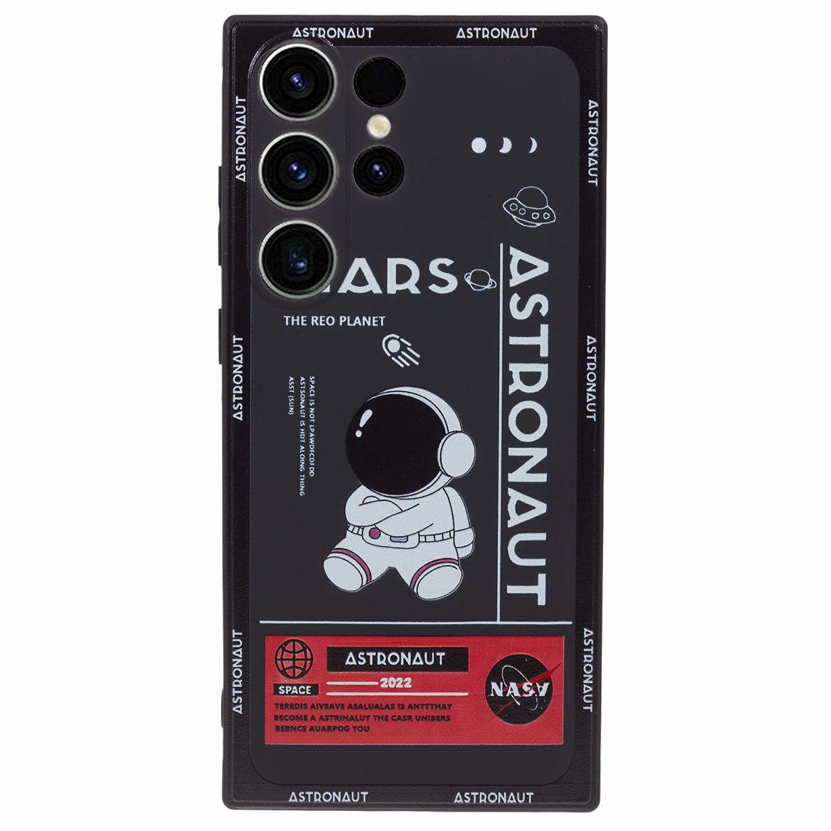 

For Samsung Galaxy S23 Ultra Cartoon Astronaut Pattern Soft TPU Case Precise Cutout Phone Cover Style F