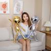 Children Alien Pillow Cute Plushie Stuffed Animal Doll Emotion Alien Doll Toy Funny Faux Leather Cover Throw Pillow