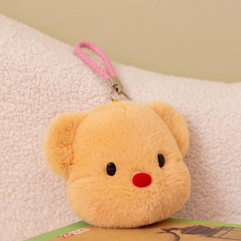 Plush Butter Bear Toy Keychain Coin Purse Headphone Bag Decorations Pendant