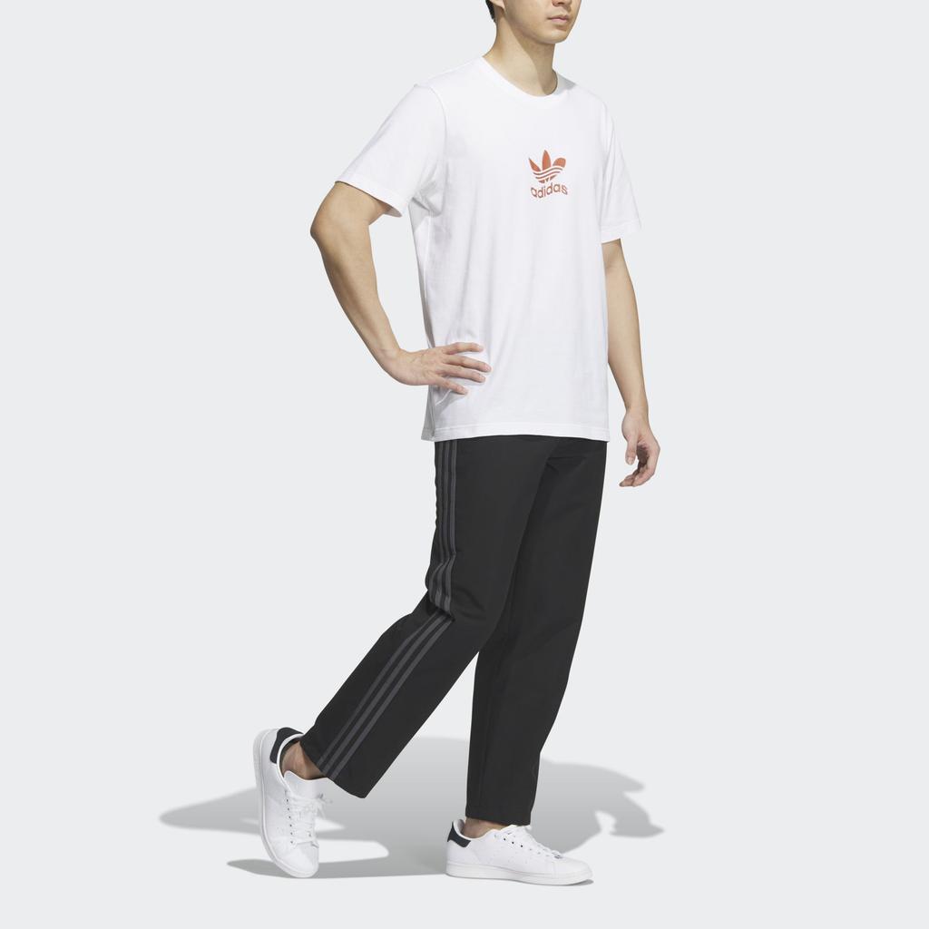Adidas Originals Trefoil Logo Embroidered Striped Wide Leg Track Pants Men Bottoms Black IK3703