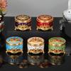 European Castle Round Jewelry Box, Light Luxury Organizer for Necklaces Rings, Creative Elegant Vanity Storage Case