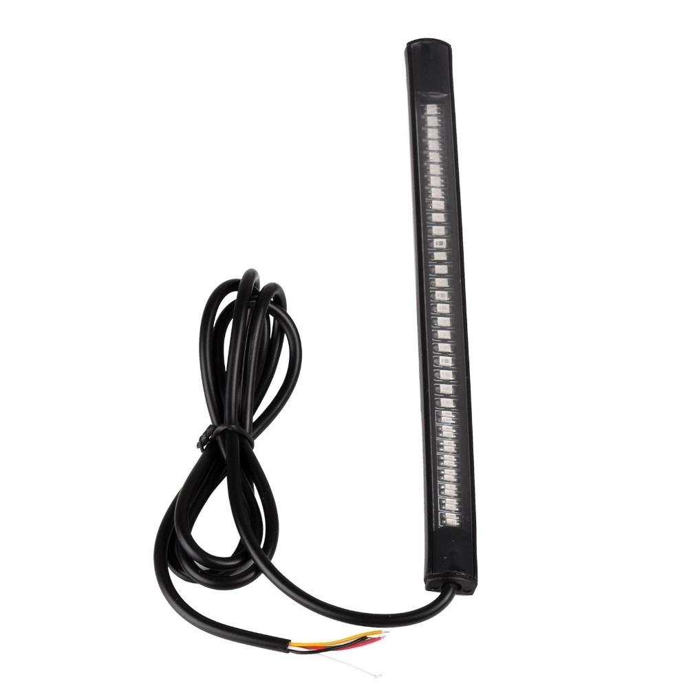 Motorcycle 48 LED Light Bar Flexible Strip Turn Signal Tail Rear Brake Stop Bulb Lamp