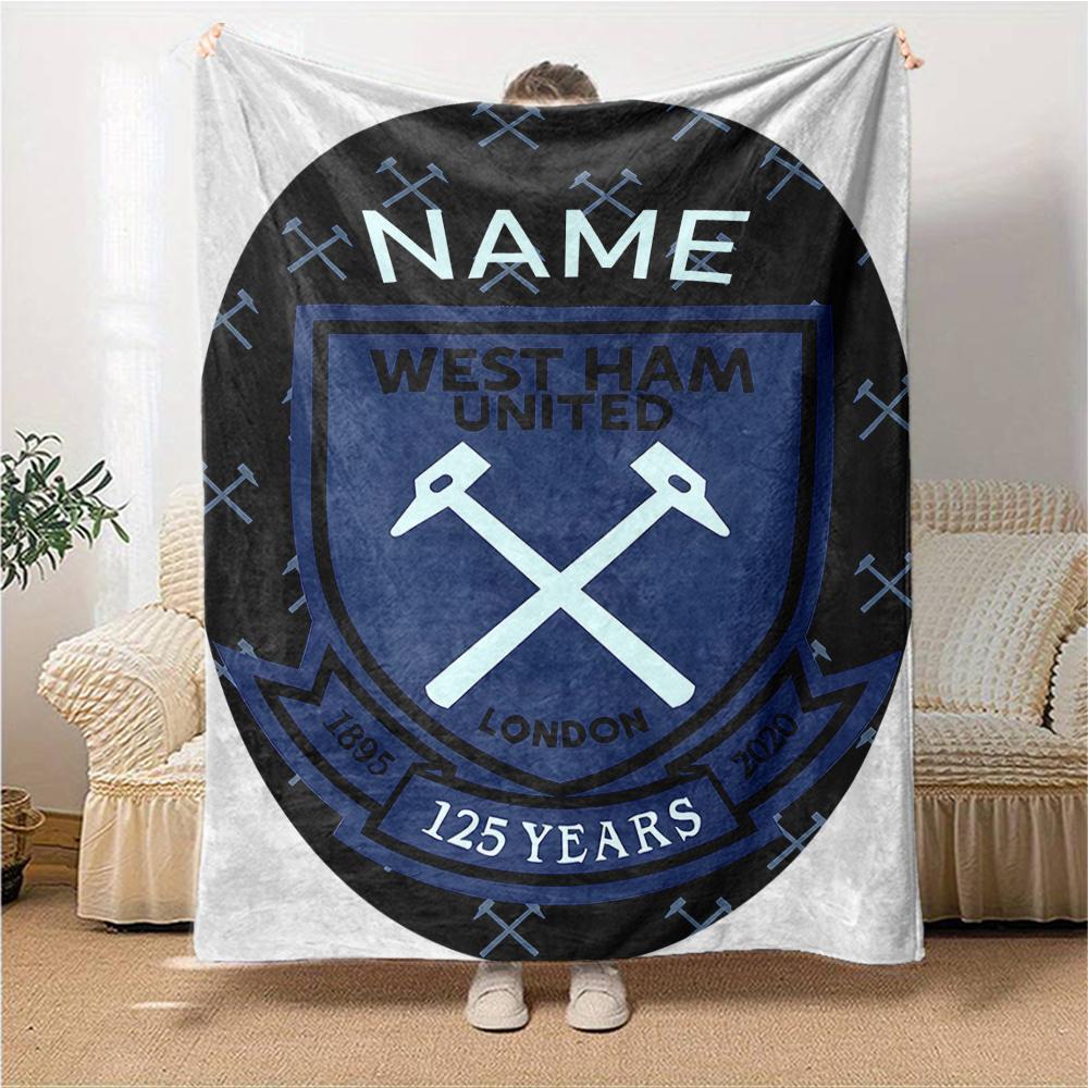 Custom Name Chelsea FC Crest Blanket for Couch & Bed, Plush Cozy Fuzzy Blanket Super Soft & Warm Blankets for Fall and Winter. 0908247