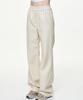 Bikwaieos Faux Leather Banding Flare Pants_Cream