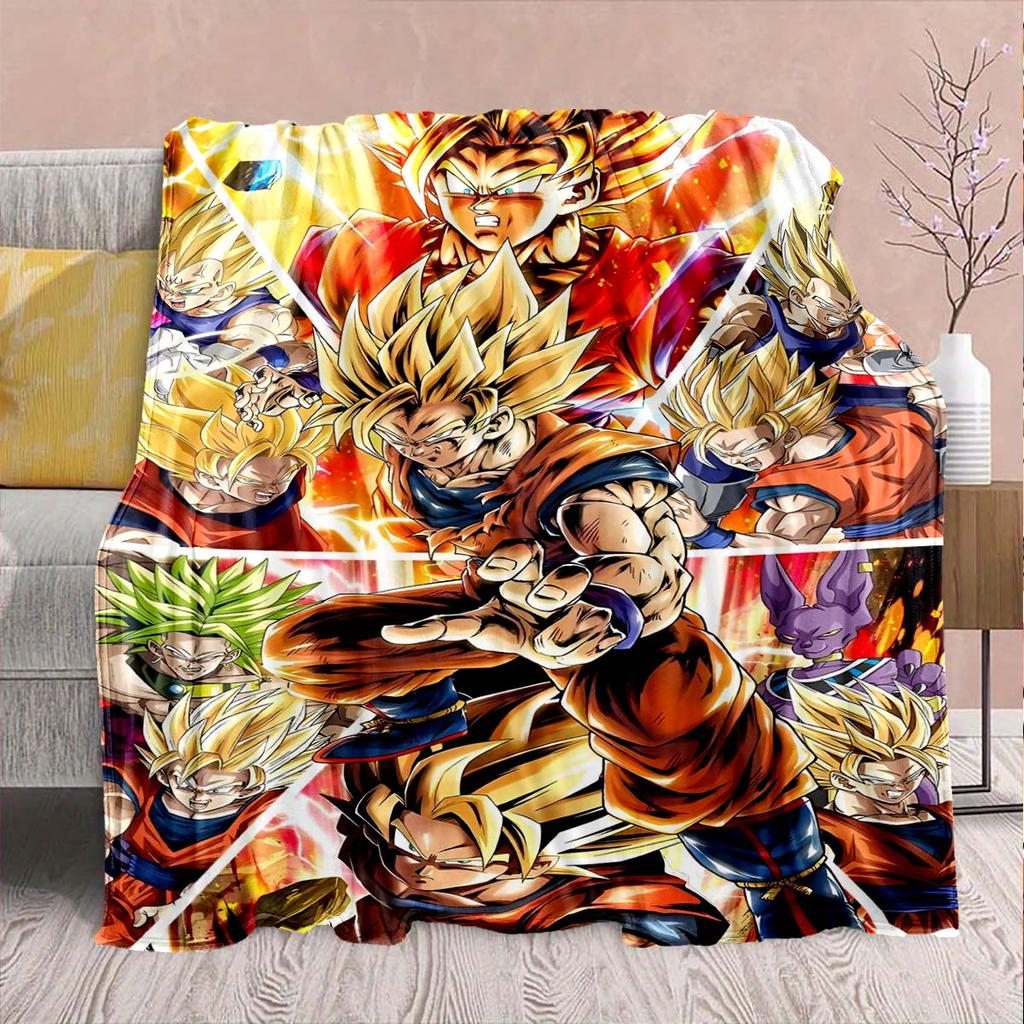Dragon Ball Anime Flaneldecke - Weich Warm Perfekt für Sofa, Bettwäsche Camping Reise Büro Heimdekoration -QJY