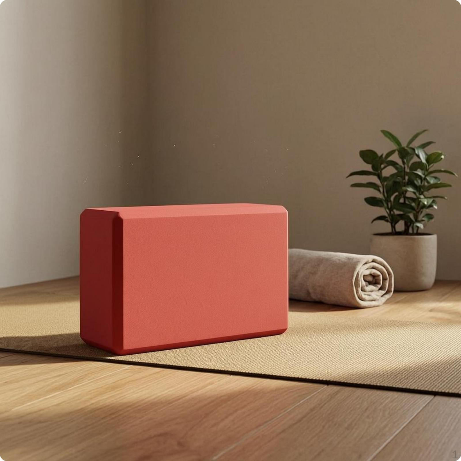 EVA Exercise Block Dense Rectangular Firm Stretch Prop Red