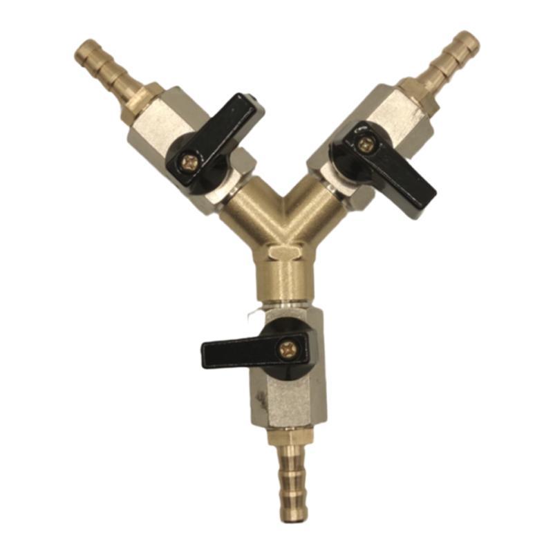 Brass Push-to-Connect Ball Valve Reducing Tee for Water Pipes (Sizes: 6/8/10/12/14/16mm)