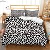 Animal Texture Leopard 3D Printed Quilt Cover Bedding Set Polyester Machine Washable Quilt Cover Pillowcase Three-piece Set