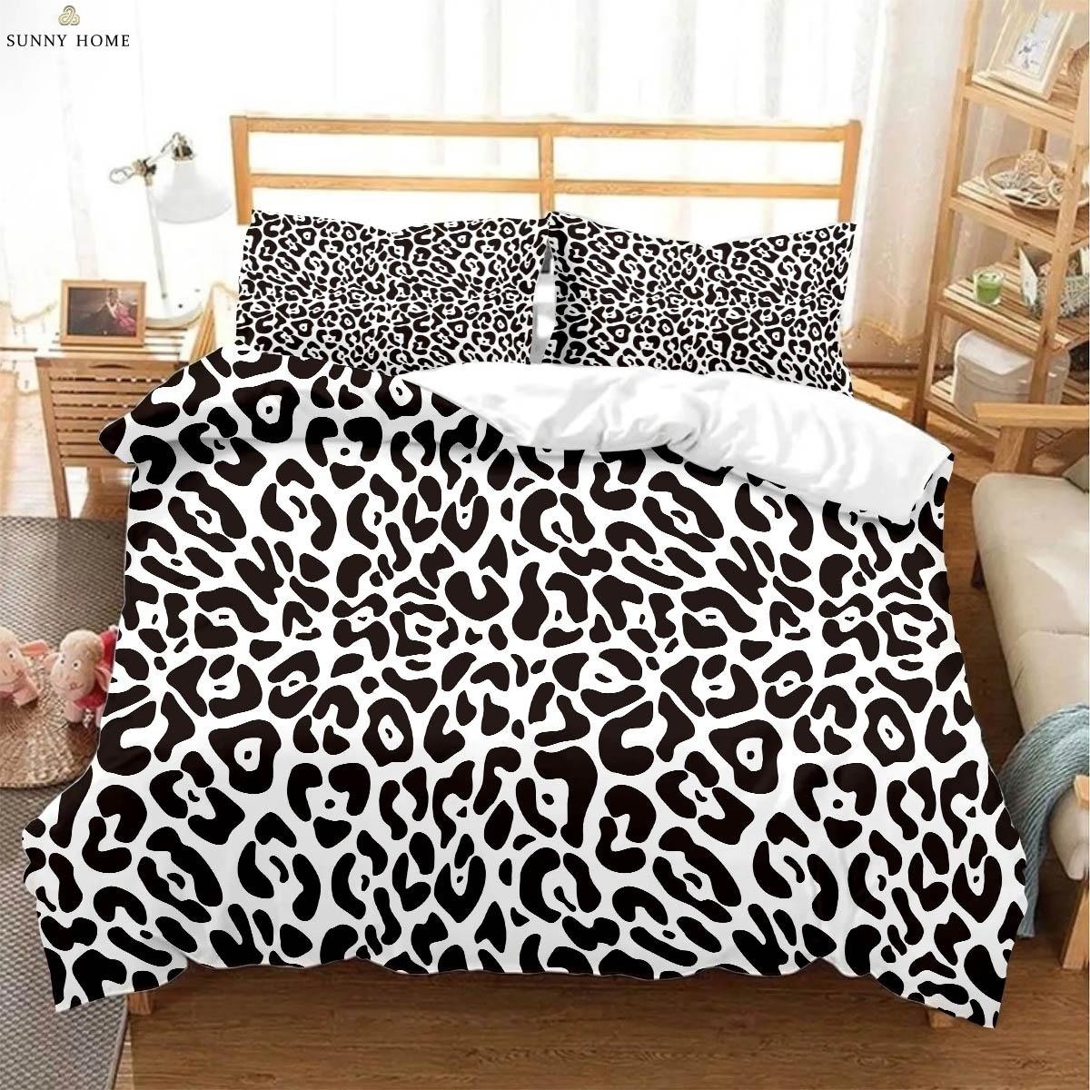 

Lightweight Durable Quilt Animal Texture Leopard 3D Printed Polyester Machine Washable Three piece Comforter (quilt)-EU Single(135*200cm)3pcs