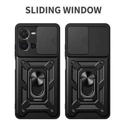 Camera Protect Case for VIVO Y35 Y16 Y55 Y77 Y21 V23e V23 Y15S Y15A Y33S Y76 V21e V21 Y31 Y51 Y20 Armor Hybrid Ring Back Cover