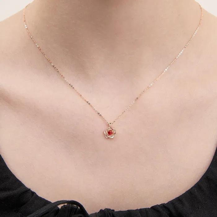 14K Necklace (January Birthstone) RS1306
