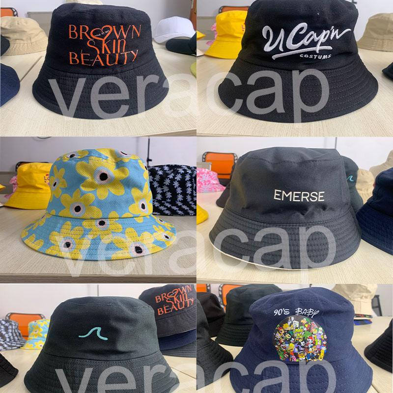 HB0001 Multi Color Soild Custom Logo Print Letters Embroidered Bucket Hat Full Customization Plain Blank Bucket Hats