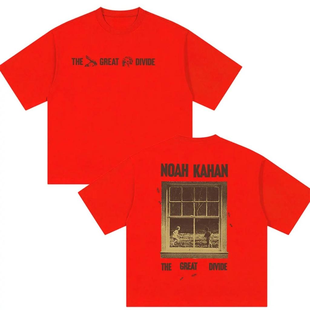 Noah Kahan The Great Divide Tour 2026 Graphic T Shirts Men's Women Harajuku Vintage Hip Hop Oversized Cotton T-shirt Streetwear