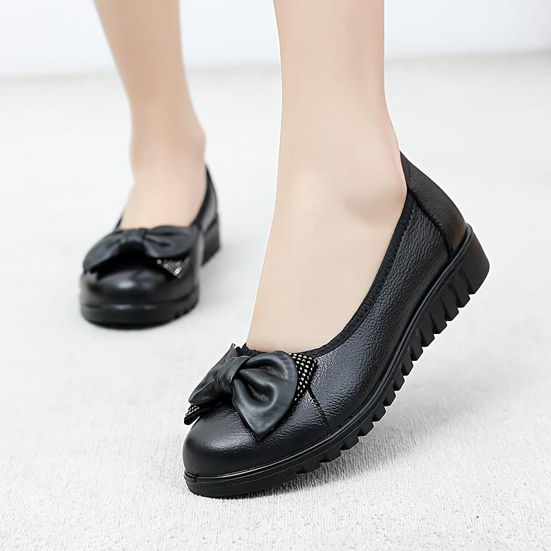 2025 Spring/Autumn Middle-Aged and Elderly Mother Shoes Genuine Leather Soft Sole Women's Leather Shoes Comfortable and Slip-Resistant