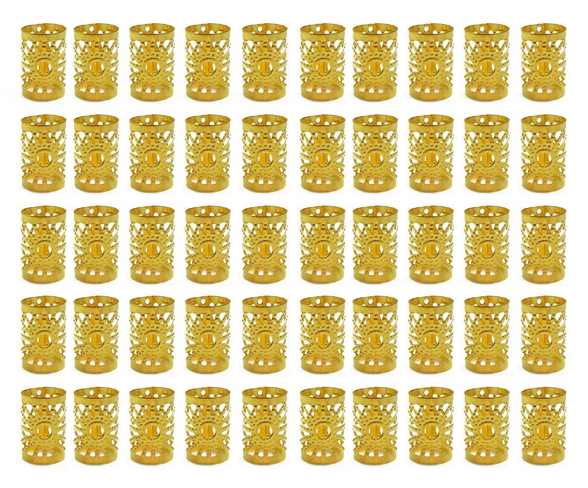 50-Piece Dreadlock Sun Hair Ring Earrings for European and American Styles золотой