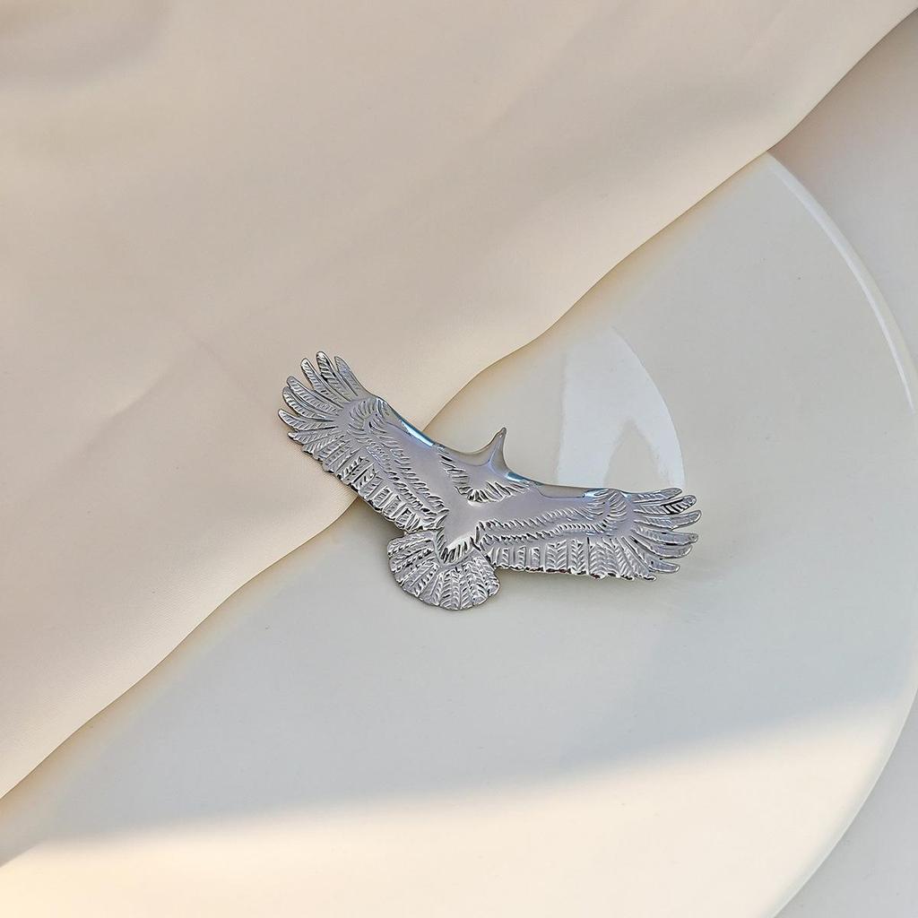 Kreatywna broszka Anioł Słonecznik i Plisowany Orzeł - Pin ze stali nierdzewnej