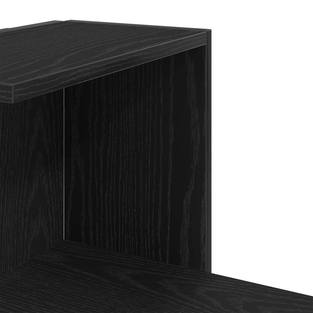 Black Minimalist Corner Bookshelf for Display and Storage for the Corners of Bedrooms, Living Rooms and Beyond