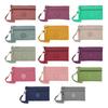 Coin Purse Smooth Zipper Multiple Compartments Small Wallet Minimalist Design Keys Cards Mobile Phone Pouch