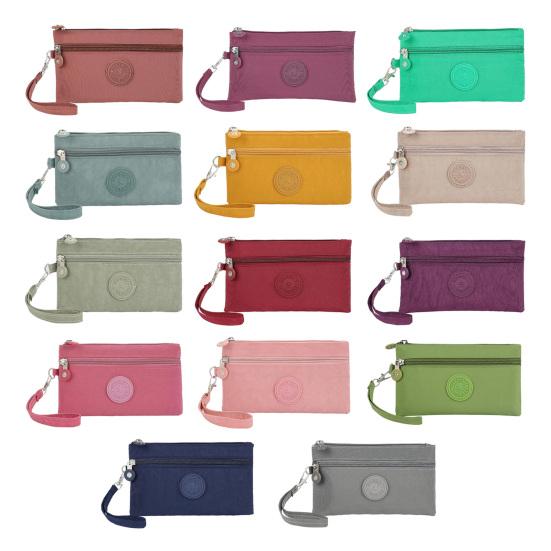 Coin Purse Smooth Zipper Multiple Compartments Small Wallet Minimalist Design Keys Cards Mobile Phone Pouch