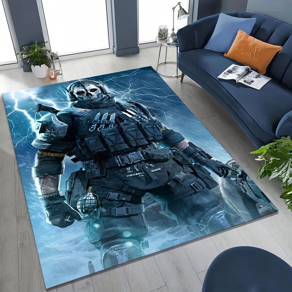 Classic Game Call of Duty Ghost Simon Cartoon Art  Rug for Bedroom Living Room Sofa Home Doormat Decor,Kids Non-slip Floor Mat