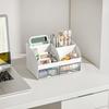 6-compartment Desk Organizer with 2 Drawers, Plastic Cosmetic Storage, Desktop Organizer Set, Pencil Holder, Perfect for Storage