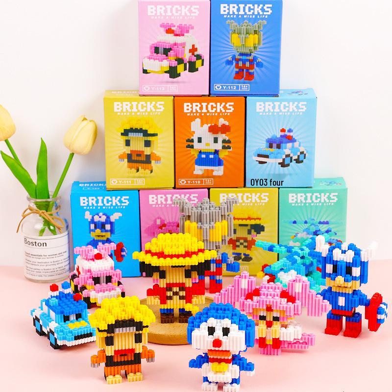 Children's Cartoon Micro Building Blocks - Educational Assemble & Collect Figures