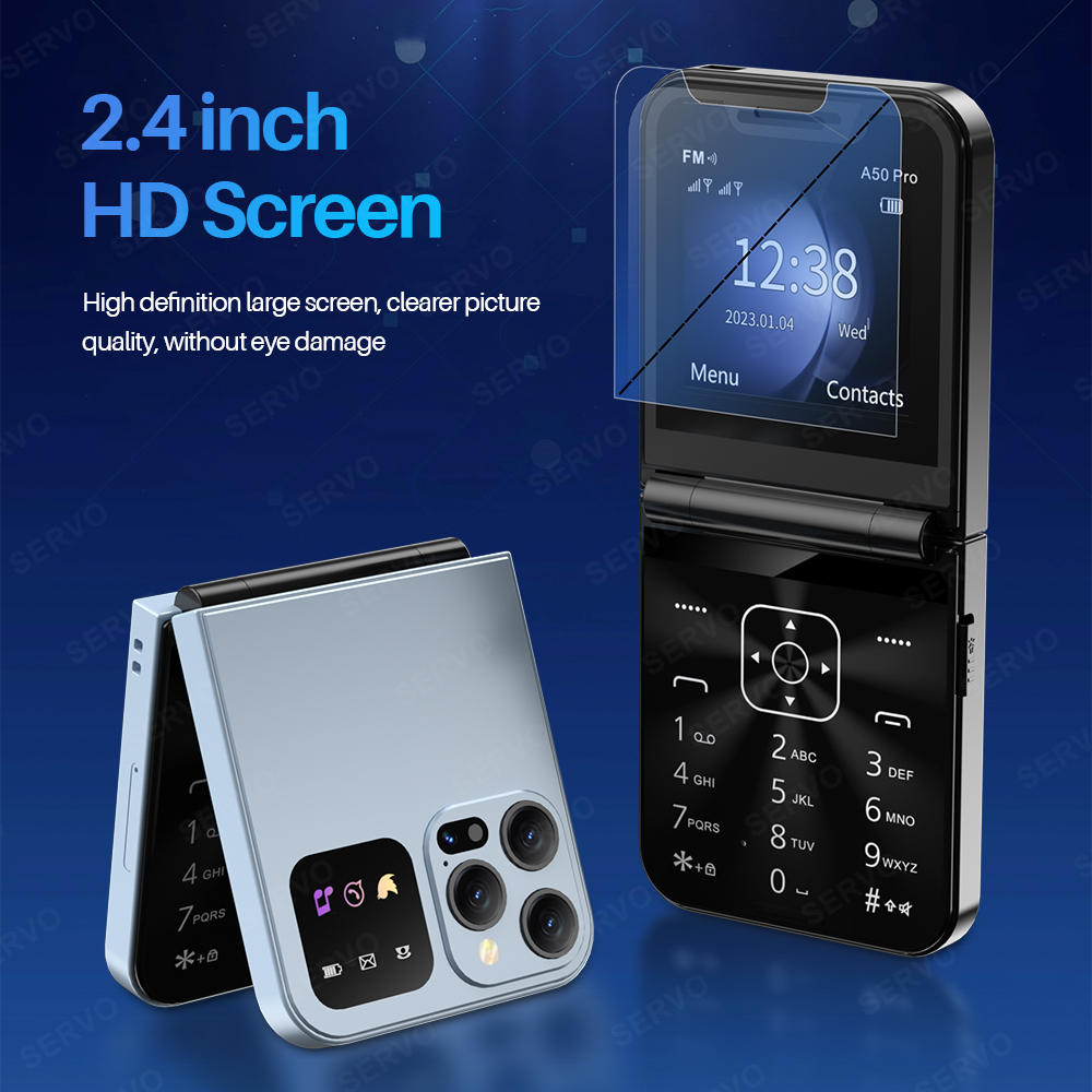 2.4" Foldable Mobile Phone Auto FM Radio Call Record Speed Dial Magic Voice Dual SIM GSM Unlocked Foldable Cellphones Backup Phone