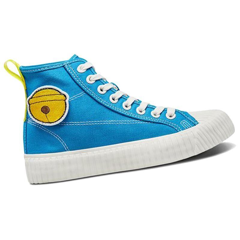 Doraemon X Kappa Comfortable Versatile Non-Slip High-Top Canvas Shoes Unisex Sneakers Blue K09Y5VS82-847