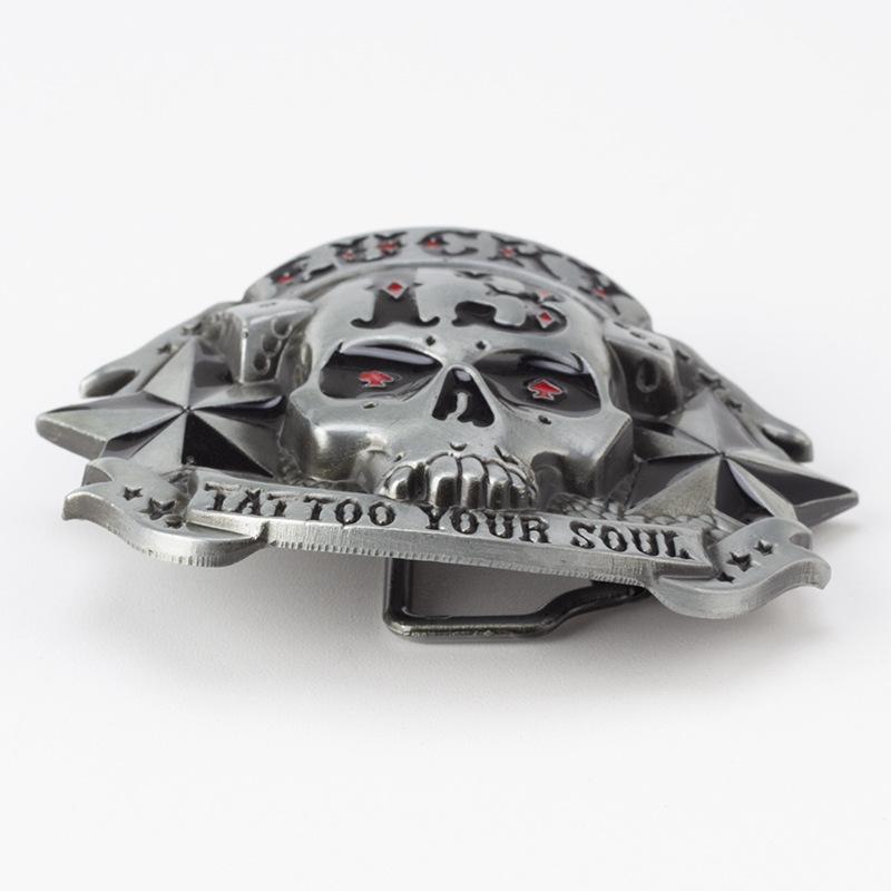 MYMC Skull Skeleton Belt Buckle DIY Waistband Accessories Western Cowboy Style Smooth Belt Metal Buckle Only Punk Rock Style