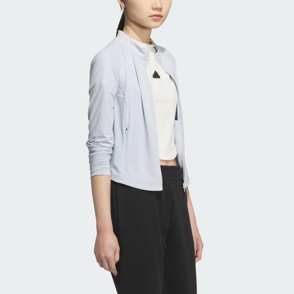 Adidas Tech Knit Sports Casual Fashion Zip Jacket Women Jacket Light-Blue KE5780