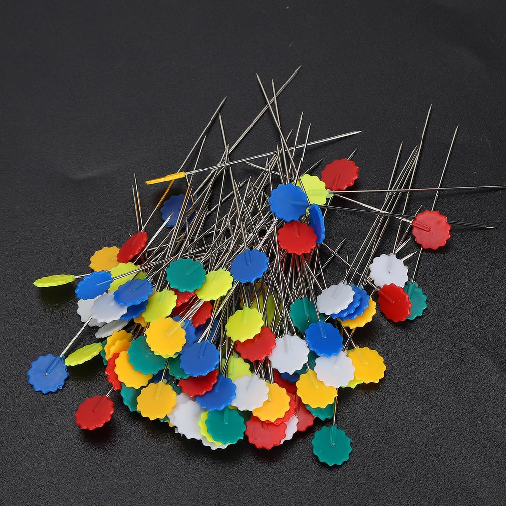 100pcs Flower Head Sewing Pins Flat Head Straight Quilting Pins for Sewing   Projects