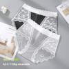 Large Size Female Spring and Summer Lace Antibacterial Extended Crotch Triangle Briefs