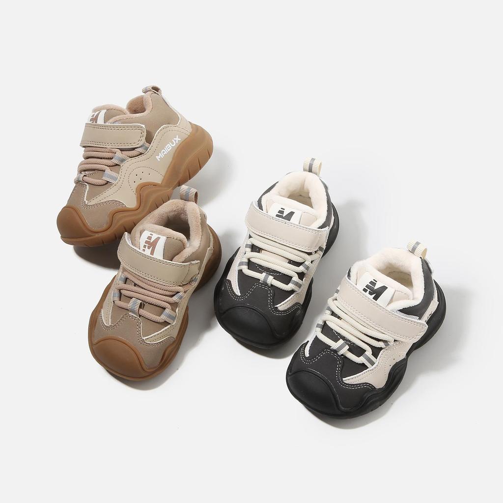 Buty sportowe dla malucha: Nowe jesienno-zimowe trampki z aksamitnym podszyciem dla niemowląt, dziewczynek i chłopców.