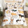 Dog Bedding Set King Full Kids Cute Cartoon French Bulldog Dogs Duvet Cover Watercolor Animal Comforter Cover Puppy Quilt Cover