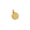 Gold-Plated Sand Gold Fu Character Dog Tag Pendant - Hollow Retro Design, DIY Handmade Honey Pot, Good Luck Charm Accessory