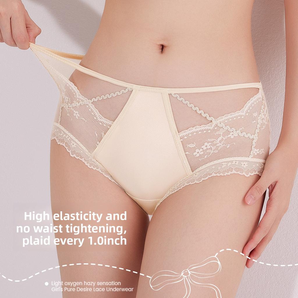 Damen Frühling und Sommer Sexy und Bequeme Durchsichtige Spitze Hoher Schlitz Schritt Unterwäsche