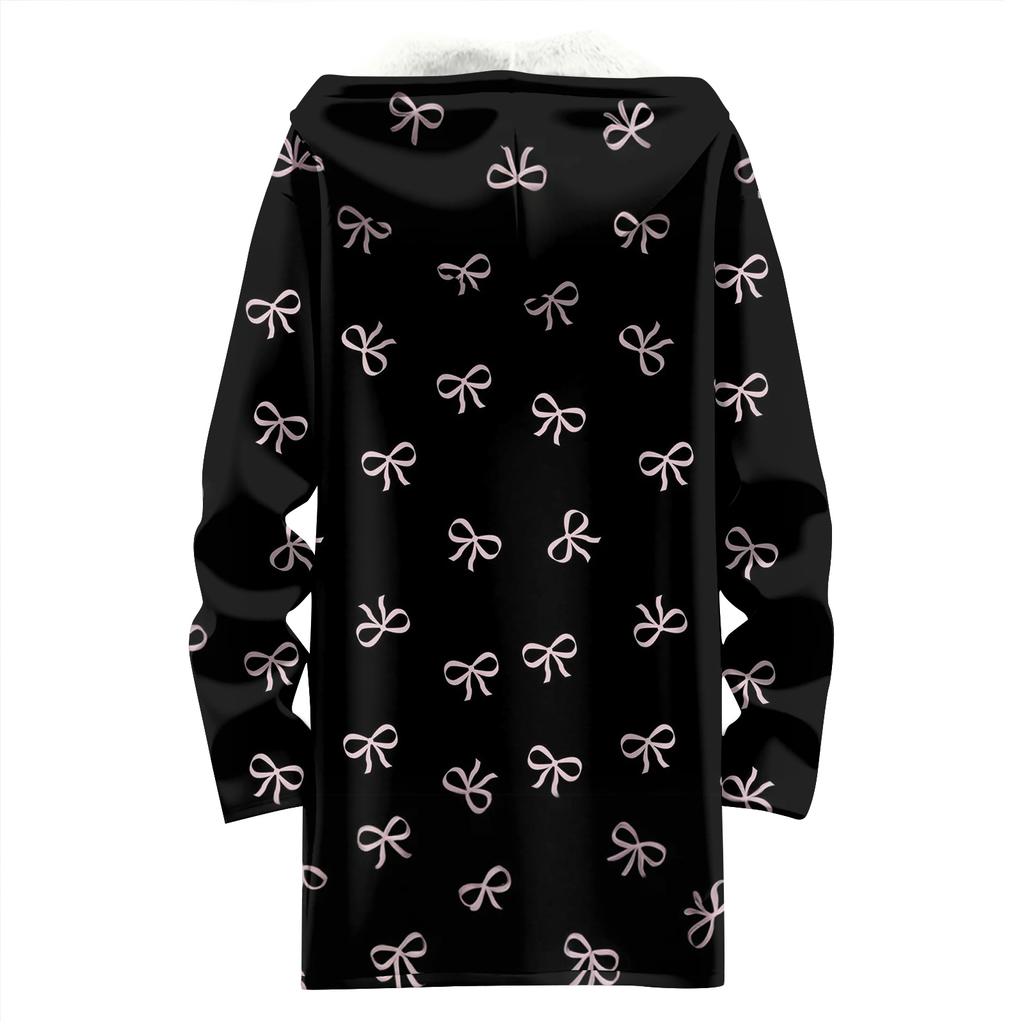 Women's Gradient Print Fashionable Loose Zipper Fleece Hoodie Jacket