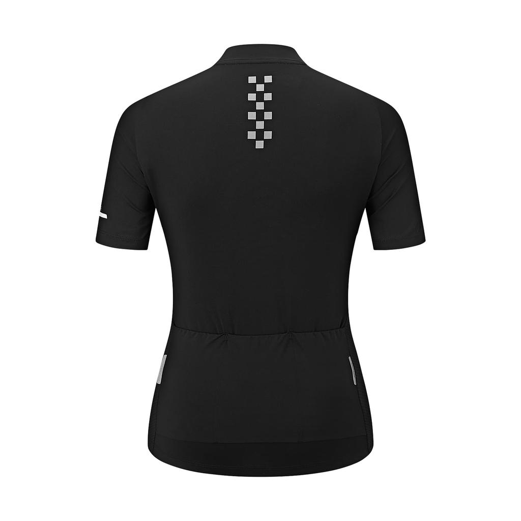 Santic Women's Short Sleeve Cycling Jersey, Summer Cycling Wear, Black, Size L