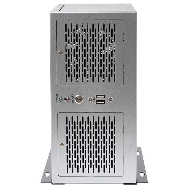 Wall-Mounted 4-Slot ITX CNC Industrial Computer Chassis, Silver-Gray