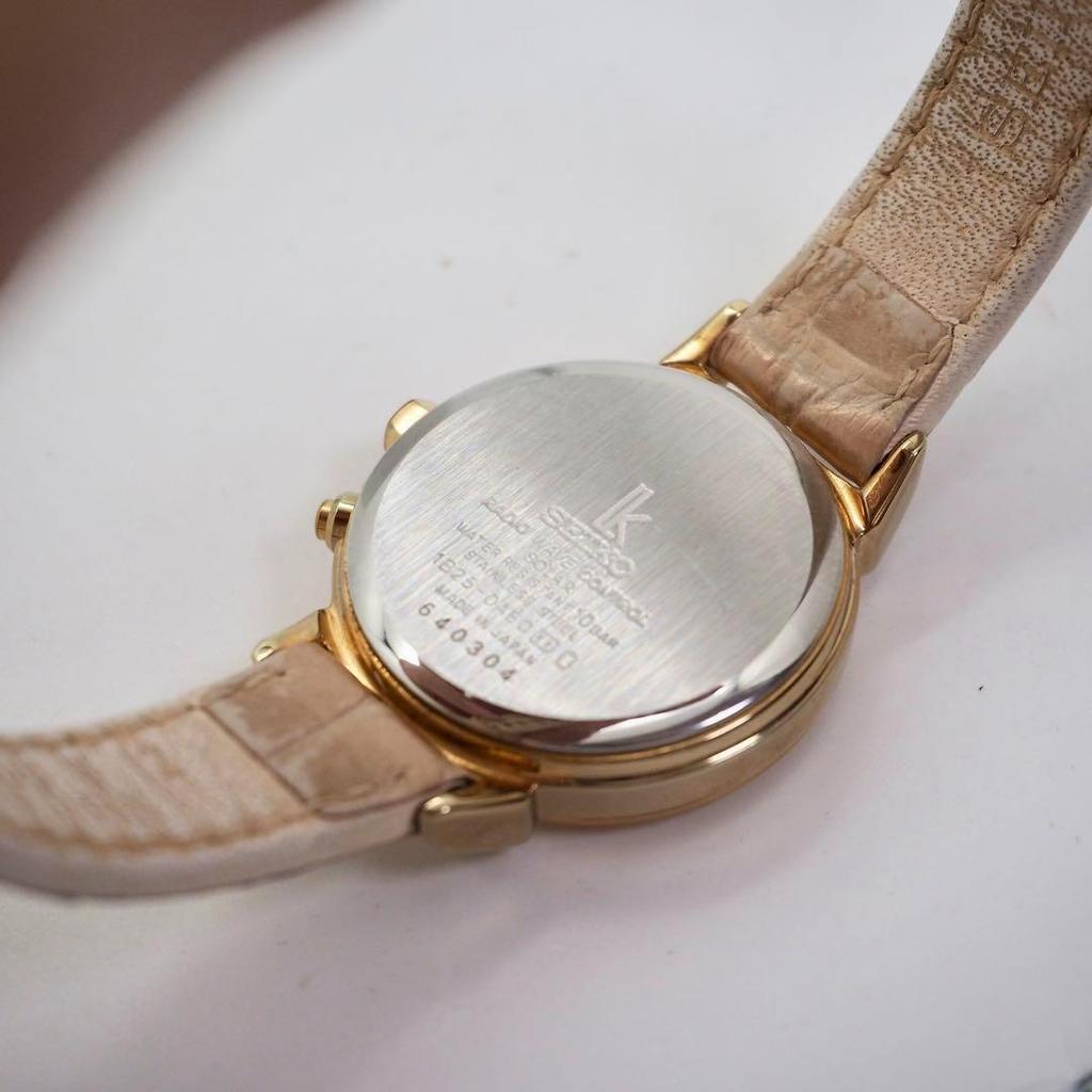 [USED] 259 SEIKO Lucia Watch, Radio-controlled Solar Watch, Pink Gold, Women's, Lk