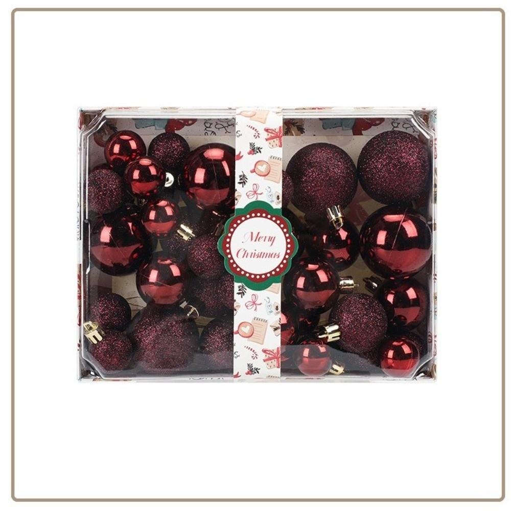 42Pcs/set Xmas Baubles Christmas Ball Set Plastic Xmas Ornament Ball Xmas Tree Hanging Pendant