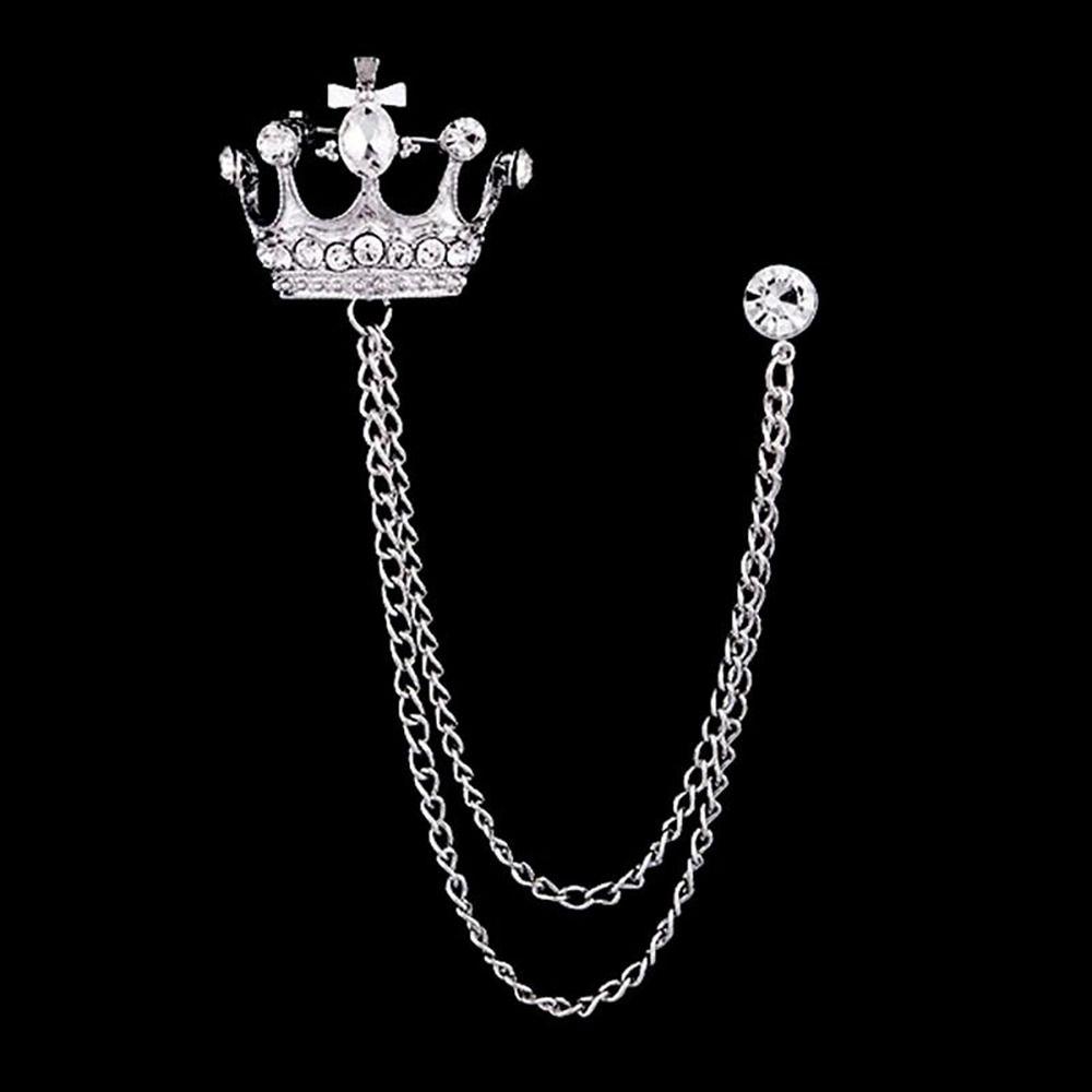 1Pcs Temperament Chain Brooch Vintage Collar Jewelry For Women Dress Mens Shirt Suit Set
