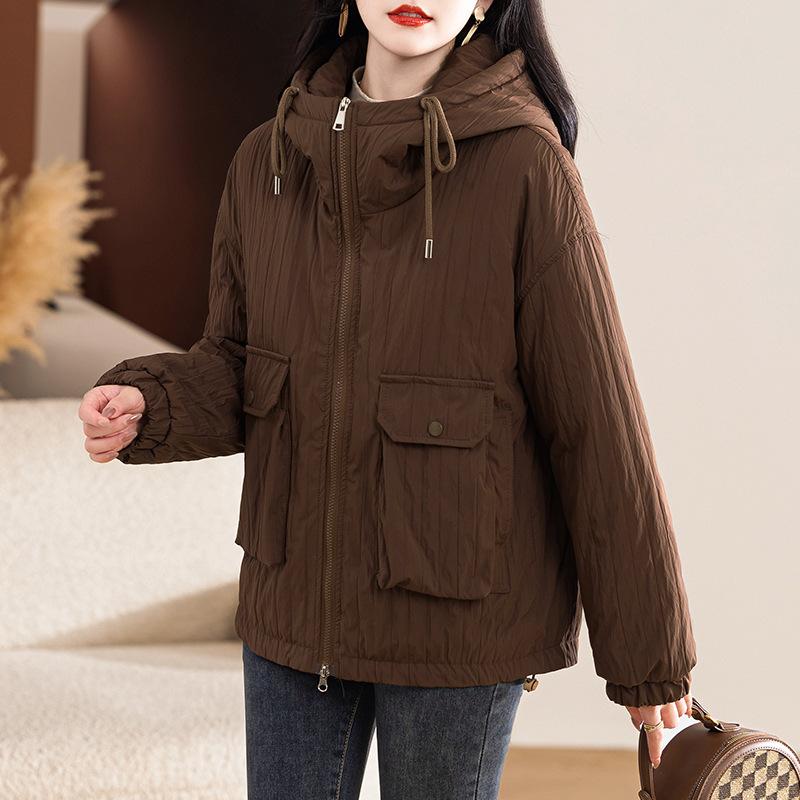 Kurze Kapuzenjacke Damen neu modisch locker ausländischer Stil altersreduzierendes lässiges Oberteil für Damen im Frühling und Herbst 2025