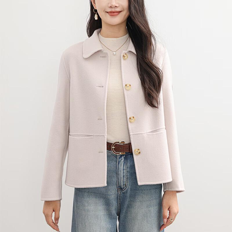 Fanzhen Women's 100% Wool Short Overcoat