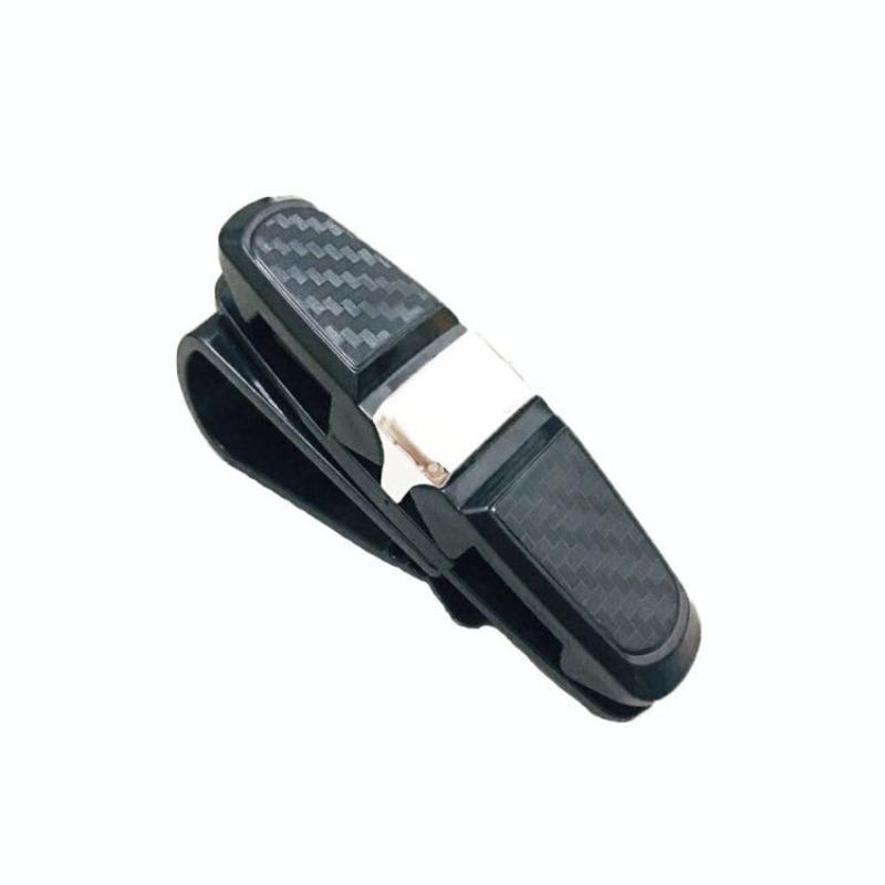 Pack of 2  Car Glasses Holders with Card Clip, Sunglasses Holder, 180° Rotating Glasses Clip with Cards, Double Ended Clip for All Vehicle Models