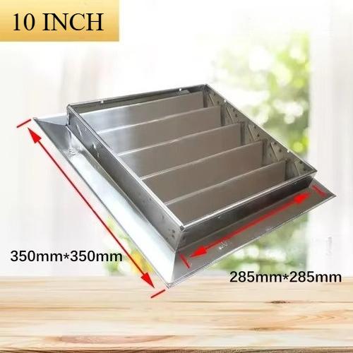 6/8/10/12inch 201 Stainless Steel Square Vent Grille Exterior Wall Exhaust Vent Exhaust Ventilation Window Ventilation Cover