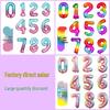 40" Rainbow Gradient Aluminum Foil Number Balloon Birthday Decoration Ornaments for Kids, Helium-Compatible