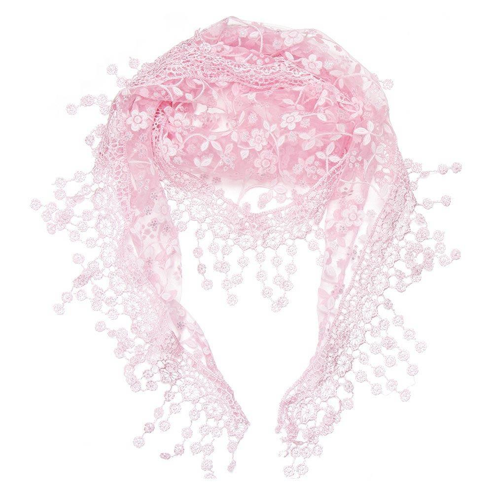 Sun Protection Sunscreen Triangle Scarf Floral Lace Hollow Out Silk Hijab Tassel Shawls Scarves